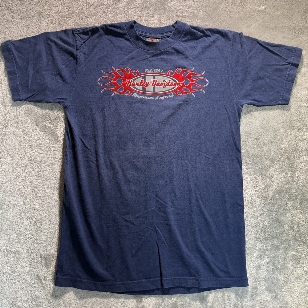 Harley Davidson T-Shirt Medium Reno Nevada Flames 2004 VTG Y2K Biker - Picture 2 of 13